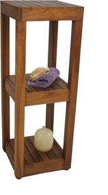 img 4 attached to Teak Three-Tier Bath Stand By AquaTeak - Sula Square Design For Superior Style