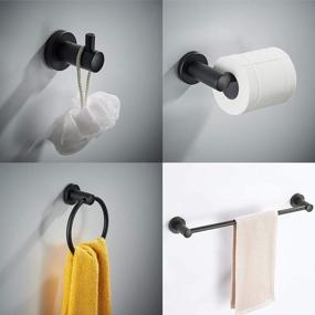 img 1 attached to 2 Pack Matt Black Stainless Steel Rust Proof Bathroom Towel Robe Hook SAFETY+BEAUTY