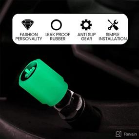 img 2 attached to 🚦 Enhanced Visibility with Universal Fluorescent Car Tire Valve Caps: 8Pcs Luminous Stem Caps for Cars, Motorcycles, SUVs, Trucks, and Bicycles