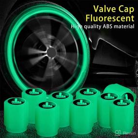 img 3 attached to 🚦 Enhanced Visibility with Universal Fluorescent Car Tire Valve Caps: 8Pcs Luminous Stem Caps for Cars, Motorcycles, SUVs, Trucks, and Bicycles