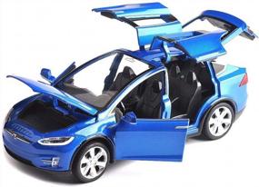 img 4 attached to ANTSIR Car Model X 1:32 Scale Alloy Diecast Pull Back Electronic Toys With Lights And Music,Mini Vehicles Toys For Kids Gift (Blue)
