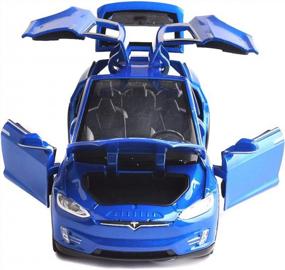 img 1 attached to ANTSIR Car Model X 1:32 Scale Alloy Diecast Pull Back Electronic Toys With Lights And Music,Mini Vehicles Toys For Kids Gift (Blue)