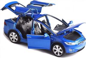 img 2 attached to ANTSIR модель автомобиля X масштаб 1:32 сплав литья под давлением электронные игрушки с подсветкой и музыкой, мини-автомобили игрушки для детей подарок (синий)