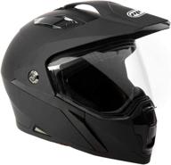 mmg dual sport off road motorcycle полнолицевой шлем dirt bike atv flip-up visor (модель 23) — матовый черный логотип