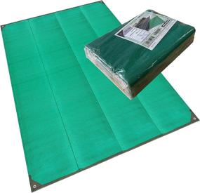 img 4 attached to Green 9'X12' Reversible Outdoor RV Camper Rug: Waterproof Clearance Patio Rug Made From Recycled Plastic By BalajeesUSA - Ideal For Awning Mats And Large Outdoor Spaces (Product Code: 7223)