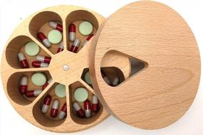img 3 attached to Multi-Functional Beech Organizer: Pill Case, Salt Container, Nail Art Storage, Jewelry Box