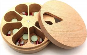 img 4 attached to Multi-Functional Beech Organizer: Pill Case, Salt Container, Nail Art Storage, Jewelry Box