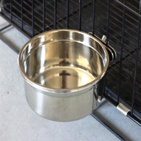 img 2 attached to 🐾 Hypeety Stainless Steel Food Water Bowl for Pet Birds, Crates, Cages, Coops, Dogs, Cats, Parrots, Rabbits, and Other Pets