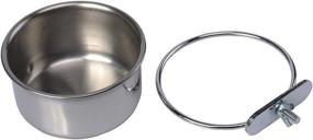 img 1 attached to 🐾 Hypeety Stainless Steel Food Water Bowl for Pet Birds, Crates, Cages, Coops, Dogs, Cats, Parrots, Rabbits, and Other Pets