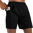 🌊 aquatic powerhouse: waterwang men's 2-in-1 running shorts with phone pockets for gym sports & quick-dry performance logo