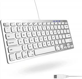 img 4 attached to Макалли Компактная Проводная Клавиатура для Mac и Windows - Экономия места и стильная алюминиевая USB-клавиатура с клавишами быстрого доступа - Подключить и играть