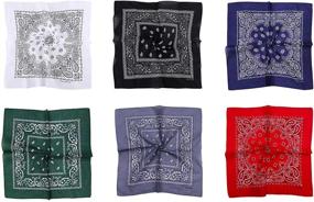 img 3 attached to 6PCS Classic Handkerchief Assorted Bandanas - AIMHANKY Men's Accessories