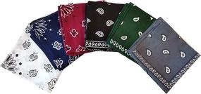 img 4 attached to 6PCS Classic Handkerchief Assorted Bandanas - AIMHANKY Men's Accessories