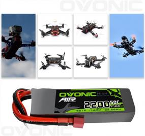 img 1 attached to OVONIC 4S Lipo Battery 50C 2200MAh 14.8V - Deans T Plug & Extra EC3 Connector For RC Airplanes, Helicopters, Quadcopters & Multi-Motor