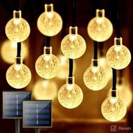 🌞 2-pack solar string lights 100 crystal globe for garden, patio, gazebo – waterproof, durable & bright solar powered led decorative lights with 8 modes (warm white) logo