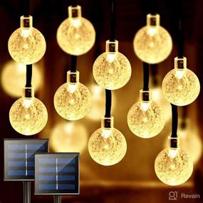 img 4 attached to 🌞 2-Pack Solar String Lights 100 Crystal Globe for Garden, Patio, Gazebo – Waterproof, Durable & Bright Solar Powered LED Decorative Lights with 8 Modes (Warm White)