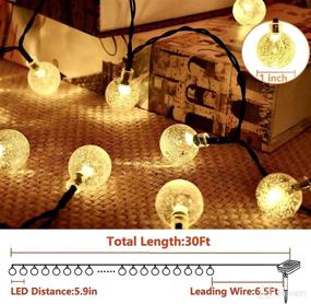 img 3 attached to 🌞 2-Pack Solar String Lights 100 Crystal Globe for Garden, Patio, Gazebo – Waterproof, Durable & Bright Solar Powered LED Decorative Lights with 8 Modes (Warm White)