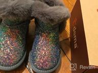 img 1 attached to Odema Glitter Sequin Snow Boots for Toddler Girls with Fur Ankle Booties - Lightweight Winter Snow Boots review by Daniel Greene