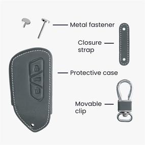 img 1 attached to 🔑 Anthracite Key Cover for VW Golf 8 - Compatible with kwmobile