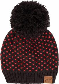img 2 attached to Women'S Chunky Knit Beanie Hat With Feathered Pom Pom And Slip Stitch Jumbo Yarn