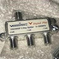 vs603s coaxial cable tv hdtv splitter: three output 📺 indoor/outdoor high performance, 5-1000 mhz digital signal splitter by viewsonics logo