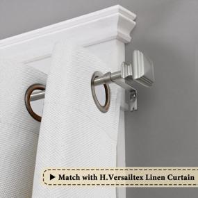 img 3 attached to 48-84 Inch Adjustable 3/4" Diameter Curtain Rod Set With West Square Classic Finials By H.VERSAILTEX - Nickel Finish