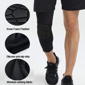 img 1 attached to Protect Your Knees In Style: HOPEFORTH'S Compression Leg Sleeve Thigh Guard 2 Pack For Youth/Kids/Adults Playing Football, Basketball, Volleyball, Softball, Tennis And More!