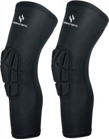 img 4 attached to Protect Your Knees In Style: HOPEFORTH'S Compression Leg Sleeve Thigh Guard 2 Pack For Youth/Kids/Adults Playing Football, Basketball, Volleyball, Softball, Tennis And More!