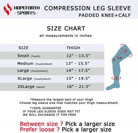 img 3 attached to Protect Your Knees In Style: HOPEFORTH'S Compression Leg Sleeve Thigh Guard 2 Pack For Youth/Kids/Adults Playing Football, Basketball, Volleyball, Softball, Tennis And More!
