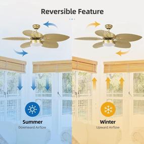 img 1 attached to Transform Your Space With YITAHOME'S 52 Inch Tropical Ceiling Fans With Lights And Remote: Memory Function, Color-Changing Lights, Quiet Motor & Timer - Perfect For Indoor/Outdoor Decor!