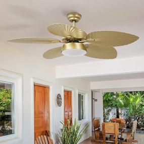 img 2 attached to Transform Your Space With YITAHOME'S 52 Inch Tropical Ceiling Fans With Lights And Remote: Memory Function, Color-Changing Lights, Quiet Motor & Timer - Perfect For Indoor/Outdoor Decor!