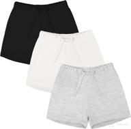 🩳 3 pack unisex-baby cotton shorts with drawstring - solid color shorts for toddler kids by ruisita logo