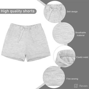 img 2 attached to 🩳 3 Pack Unisex-Baby Cotton Shorts with Drawstring - Solid Color Shorts for Toddler Kids by Ruisita