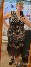 img 5 attached to Plus Size 1920S Flapper Dress By BABEYOND - V Neck, Beaded & Fringed