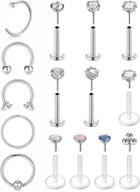 stylish modrsa tragus piercing jewelry for women - helix, flat back, and forward helix earrings, cartilage and medusa piercing jewelry, lip rings - 16g logo