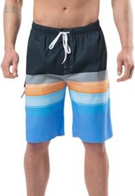 img 4 attached to Get Ready To Dive Into Summer With YnimioAOX Men'S Colorful Stripe Swim Trunks - Quick Dry Board Shorts