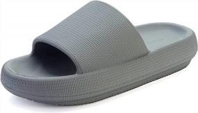 img 4 attached to BRONAX Cloud Slippers: Extremely Comfy Pillow Sandals With Cushioned Thick Sole For Women And Men!
