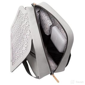 img 3 attached to Petunia Pickle Bottom Meta Backpack: Sleek Grey Pearl Nubuck Leatherette Diaper Bag for Stylish On-The-Go Parents