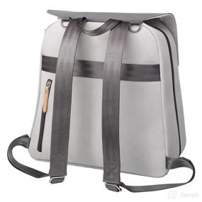 img 1 attached to Petunia Pickle Bottom Meta Backpack: Sleek Grey Pearl Nubuck Leatherette Diaper Bag for Stylish On-The-Go Parents