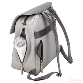 img 2 attached to Petunia Pickle Bottom Meta Backpack: Sleek Grey Pearl Nubuck Leatherette Diaper Bag for Stylish On-The-Go Parents