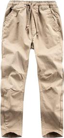 img 4 attached to WIYOSHY Solid Color Drawstring Elastic Boys' Clothing : Pants