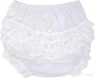 👶 i.c. collections baby girls white batiste ruffled diaper cover bloomers логотип