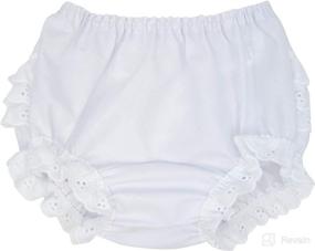 img 1 attached to 👶 I.C. Collections Baby Girls White Batiste Ruffled Diaper Cover Bloomers