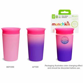 img 1 attached to Munchkin Miracle 360: Color Changing Sippy Cup Set - Pink, 9 Oz, With 3Pc Straw Lid