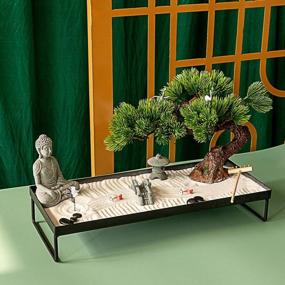 img 3 attached to Create Tranquility With A Japanese Zen Garden – Perfect Gift For Office And Home – Find Inner Peace With Tabletop Bonsai And Buddha Rock Decor