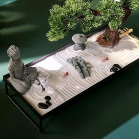 img 1 attached to Create Tranquility With A Japanese Zen Garden – Perfect Gift For Office And Home – Find Inner Peace With Tabletop Bonsai And Buddha Rock Decor