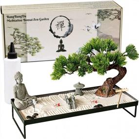img 4 attached to Create Tranquility With A Japanese Zen Garden – Perfect Gift For Office And Home – Find Inner Peace With Tabletop Bonsai And Buddha Rock Decor