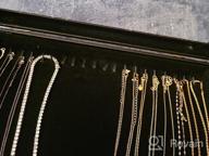 img 1 attached to Hivory Necklace Organizer Tray - Necklace Storage Box With Glass Lid - Stackable Necklace Jewelry Holder Velvet Tray With 20 Hooks (Grey) review by Adam Allard