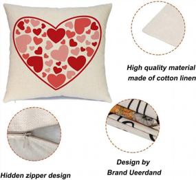 img 3 attached to Set Of 4 Valentine'S Day Heart And Love Pillow Covers - 18X18 Inches, Perfect For Home, Wedding, And Party Decorations, Throw Pillows With Decorative Cushion Cases