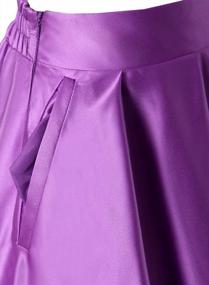 img 1 attached to Emondora Женская эластичная атласная расклешенная макси-юбка с высокой талией, плиссированное платье для выпускного вечера